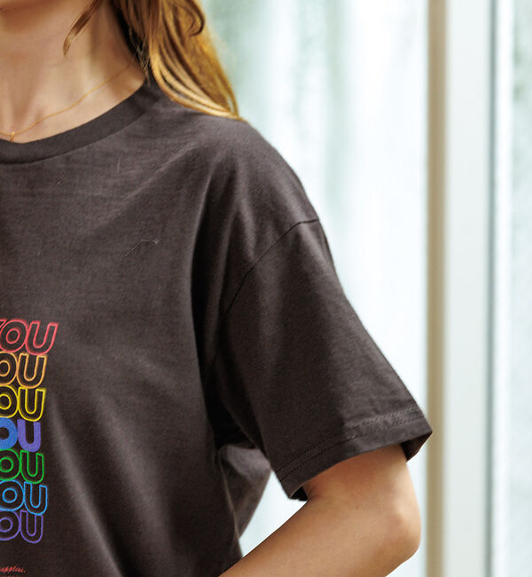 Rouge vif「【Le Melange/ル・メランジュ】カラフルロゴTシャツ/#8541001T」|Tシャツ・カットソー|