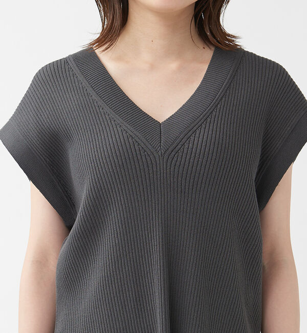 qualite「《セットアップ対応》2WAYリブニットベスト」|ニット・セーター|