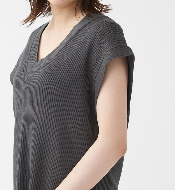 qualite「《セットアップ対応》2WAYリブニットベスト」|ニット・セーター|