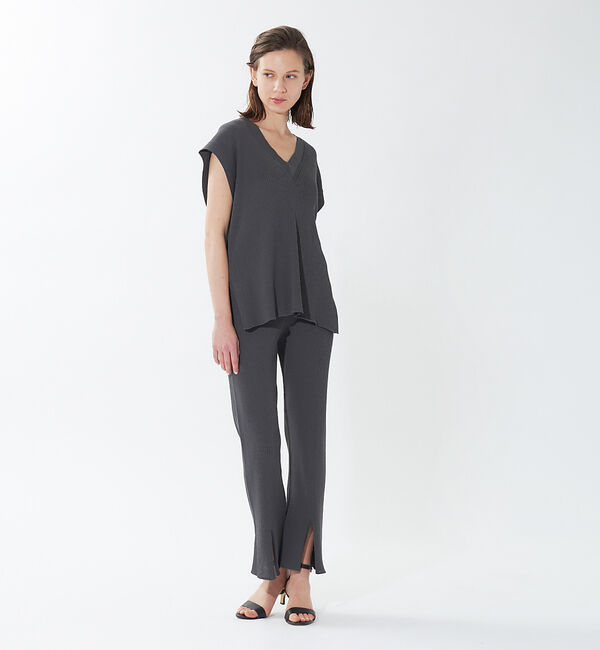 qualite「《セットアップ対応》2WAYリブニットベスト」|ニット・セーター|