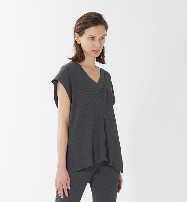 qualite「《セットアップ対応》2WAYリブニットベスト」|ニット・セーター|