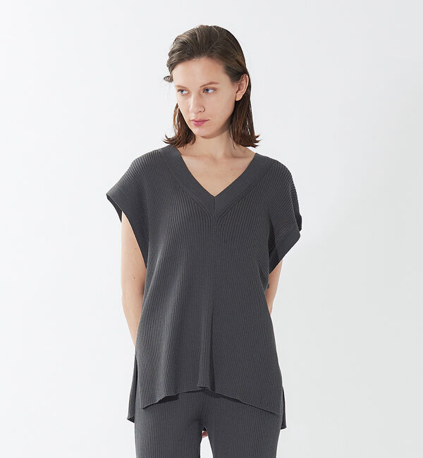 qualite「《セットアップ対応》2WAYリブニットベスト」|ニット・セーター|