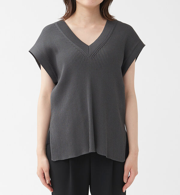 qualite「《セットアップ対応》2WAYリブニットベスト」|ニット・セーター|