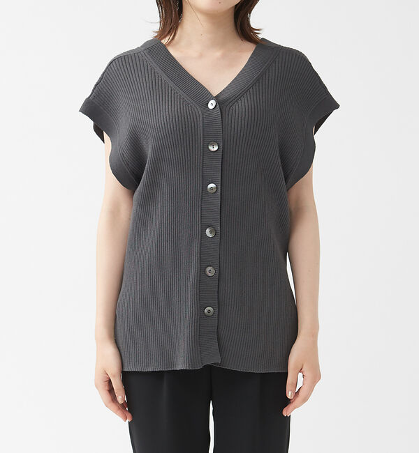 qualite「《セットアップ対応》2WAYリブニットベスト」|ニット・セーター|