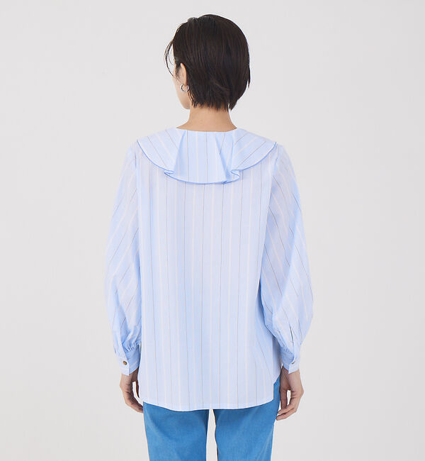 qualite「フリルカラーブラウス」|シャツ・ブラウス|