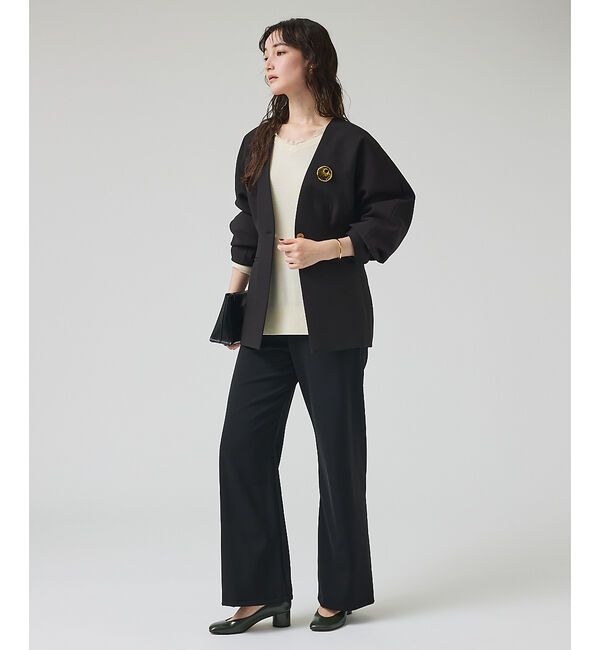 qualite「スポンディッシュドルマンジャケット」|ノーカラージャケット|