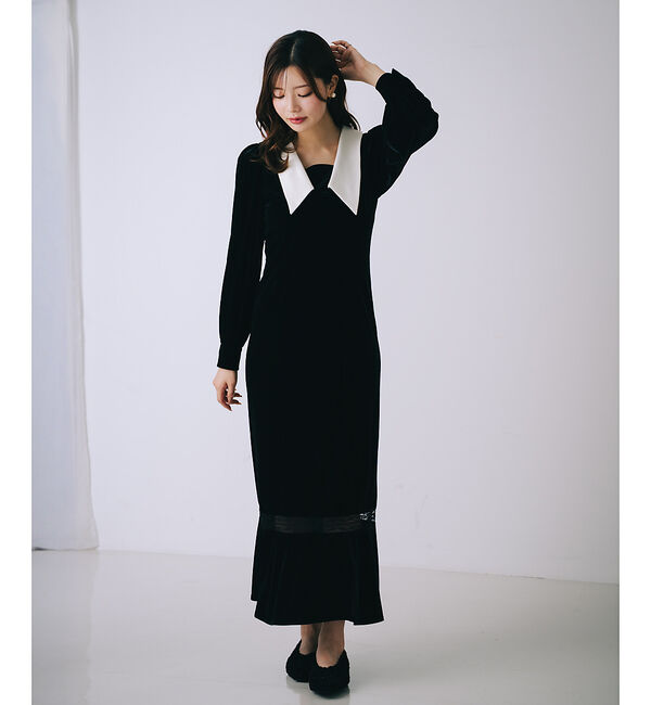 SELFIST「2wayベロアマーメイドワンピース」|ワンピース|