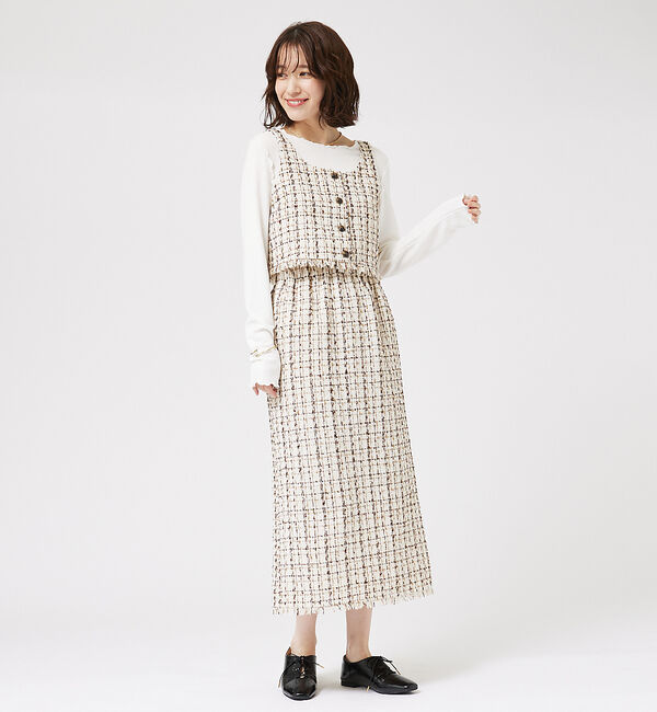 abahouse mavie「【セットアップ対応】ツィードタイトスカート」|スカート|