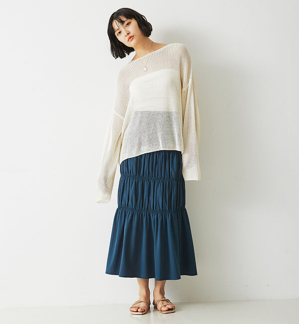 abahouse mavie「シャーリングスカート」|スカート|