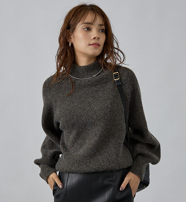 abahouse mavie「片畦モックネックプルオーバー」|ニット・セーター|