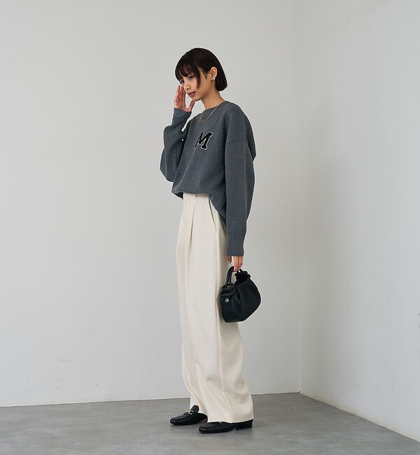 abahouse mavie「【後ろウエストゴム】ダブルクロスカーブパンツ【予約】」|その他|