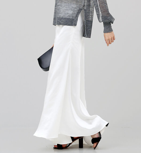 The Store by C' 「【COCUCA】タックサテンスカート」|スカート|ホワイト