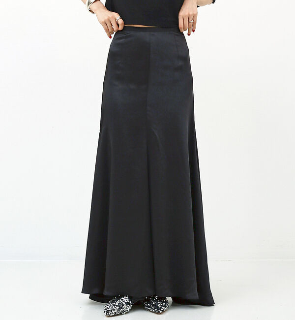 The Store by C' 「【COCUCA】タックサテンスカート」|スカート|ブラック