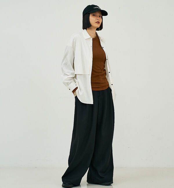 NOMINE「【ユニセックス】ロングヨーク オーバーサイズ シャツ」|シャツ・ブラウス|