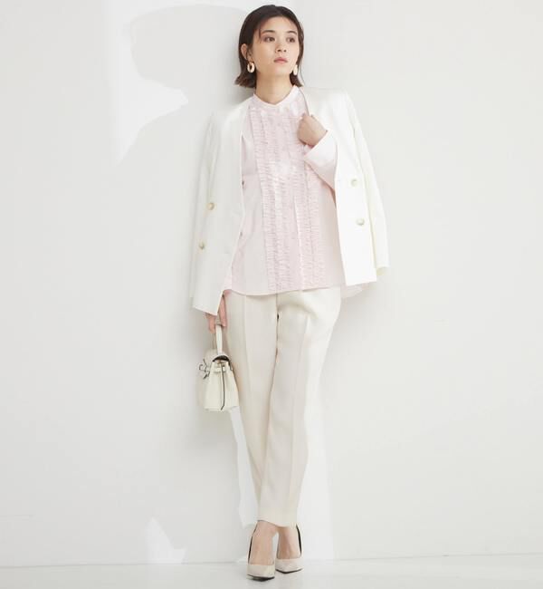 TIARA「ダブルボタンジャケット」|ノーカラージャケット|