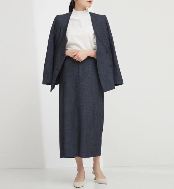 TIARA「ダブルボタンジャケット」|ノーカラージャケット|