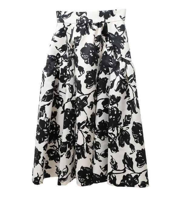 TIARA「シルエットフラワープリントサイドギャザーフレアスカート」|スカート|
