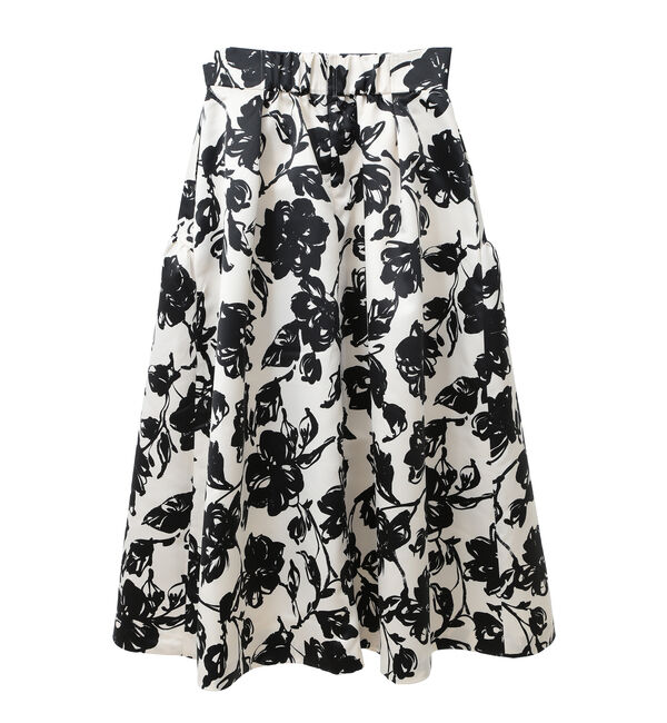 TIARA「シルエットフラワープリントサイドギャザーフレアスカート」|スカート|