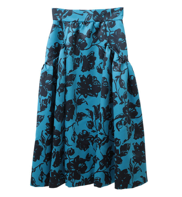 TIARA「シルエットフラワープリントサイドギャザーフレアスカート」|スカート|