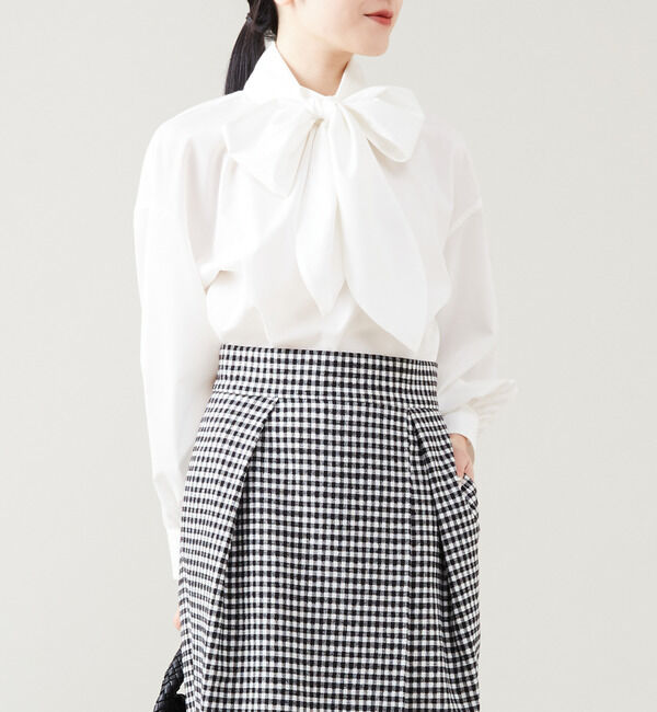 TIARA「ビッグボウブラウス」|シャツ・ブラウス|ホワイト