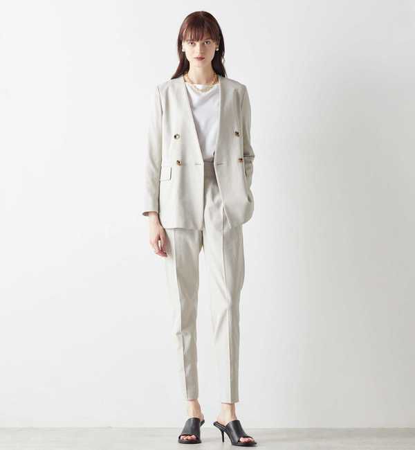 Liesse「麻混タック細パンツ（セットアップ対応可）」|その他|