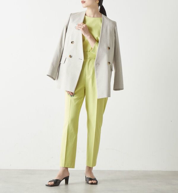 Liesse「麻混タック細パンツ（セットアップ対応可）」|その他|