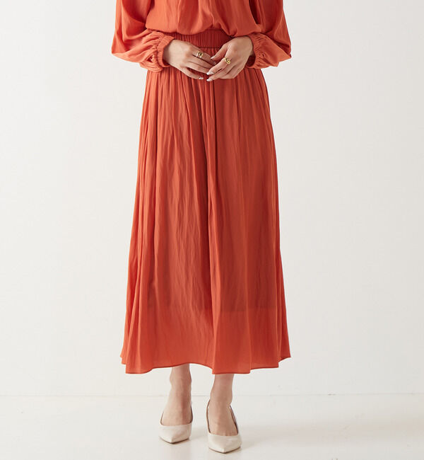 Liesse「ギャザースカート」|スカート|オレンジ