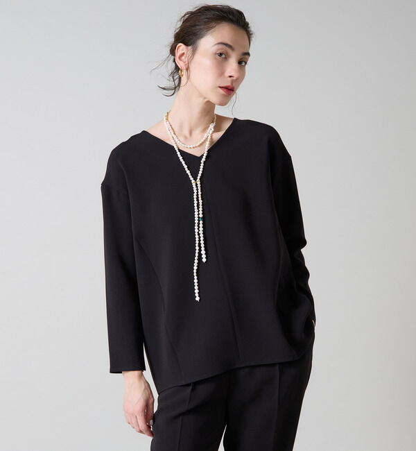 Liesse「バックフレアートップス」|シャツ・ブラウス|ブラック