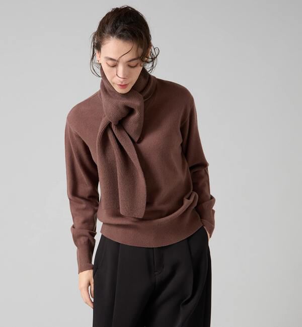 Liesse「ストールデザインニットトップス」|ニット・セーター|ブラウン
