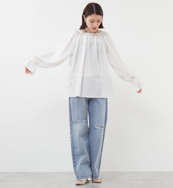 SOFFITTO「シアーギャザーブラウス」|シャツ・ブラウス|