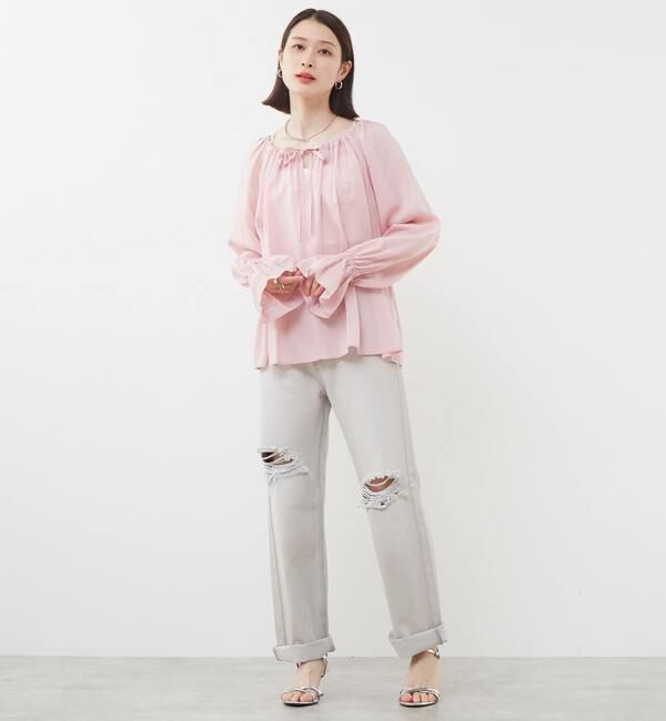 SOFFITTO「シアーギャザーブラウス」|シャツ・ブラウス|