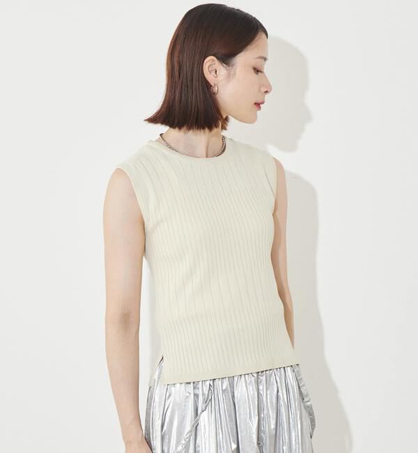 Soffitto「《定番》ランダムリブノースリーブニット」|ニット・セーター|オフホワイト
