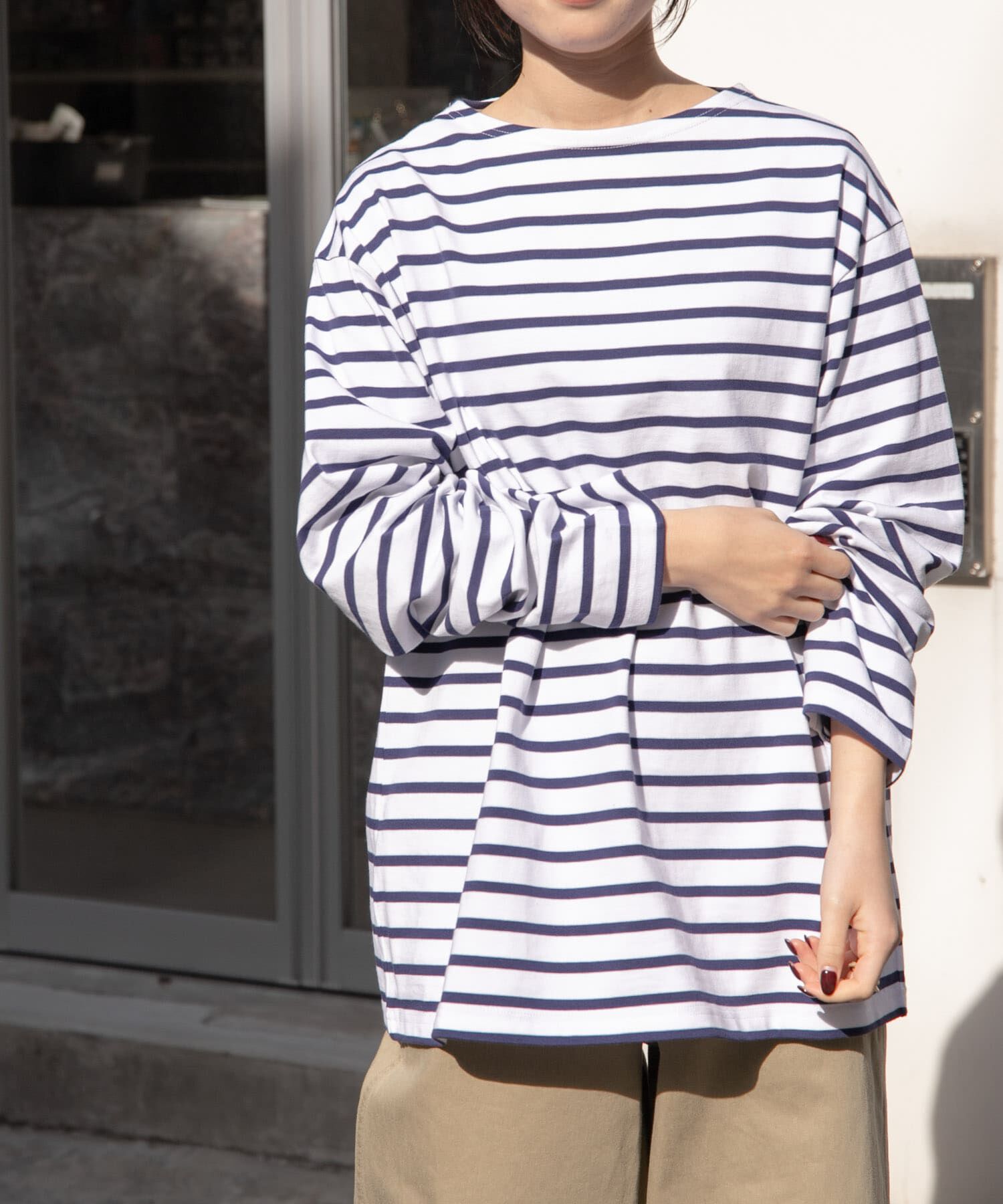 URBAN RESEARCH DOORS「『ユニセックス』FORK&SPOON　ボートネックボーダー」|Tシャツ・カットソー|