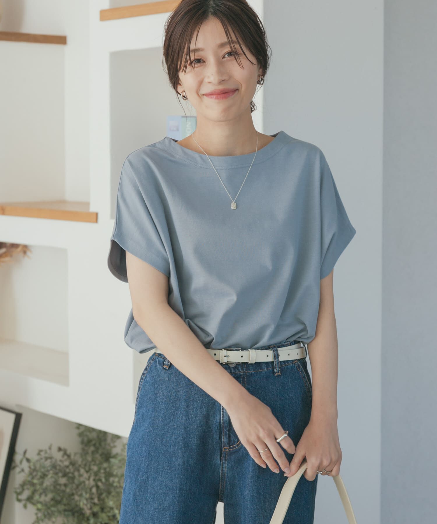 URBAN RESEARCH DOORS「『UR TECH ひやサラクール』ドライコットンボートネックプルオーバー」|Tシャツ・カットソー|