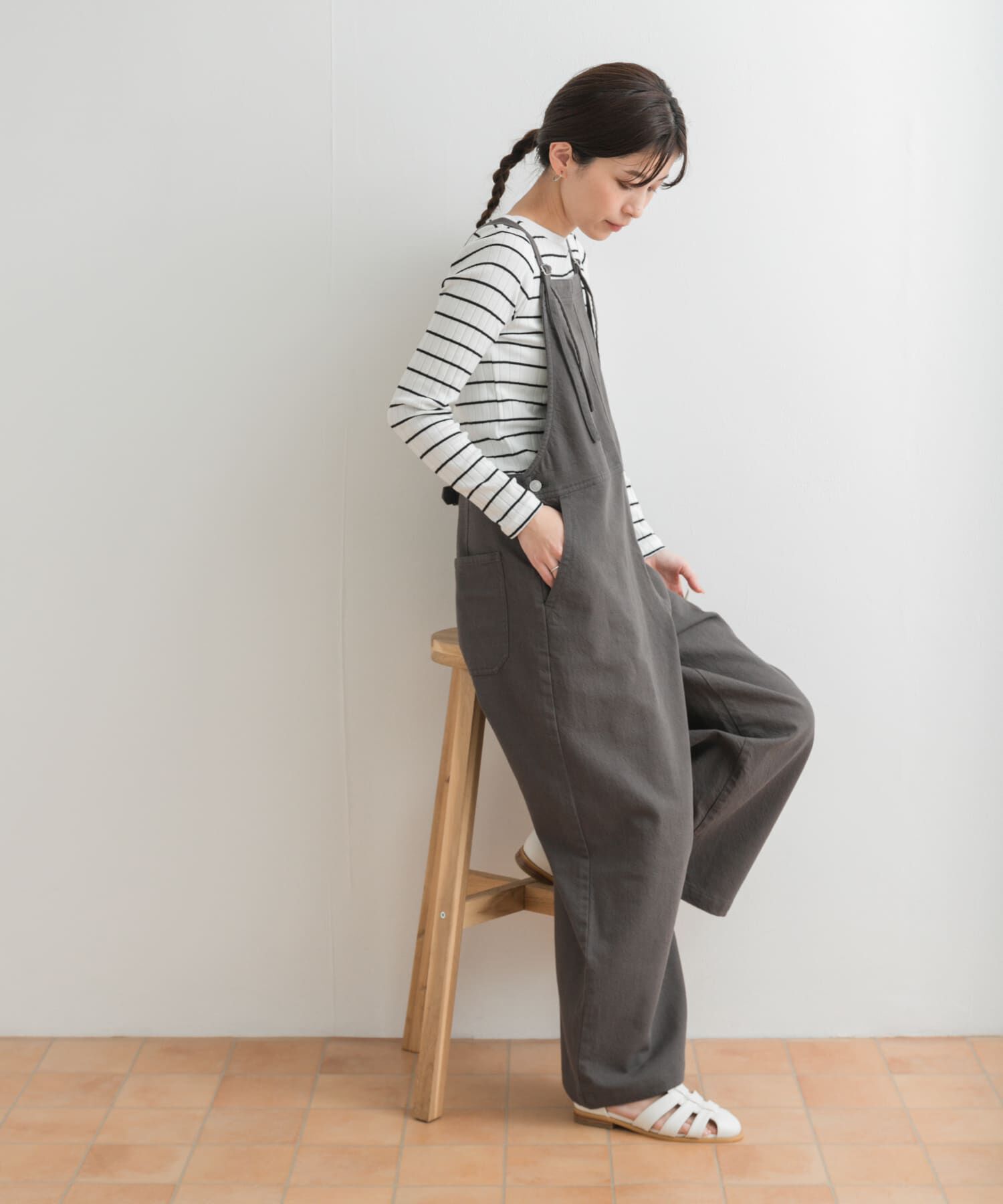 URBAN RESEARCH DOORS「コットンバッククロスサロペット」|スカート|