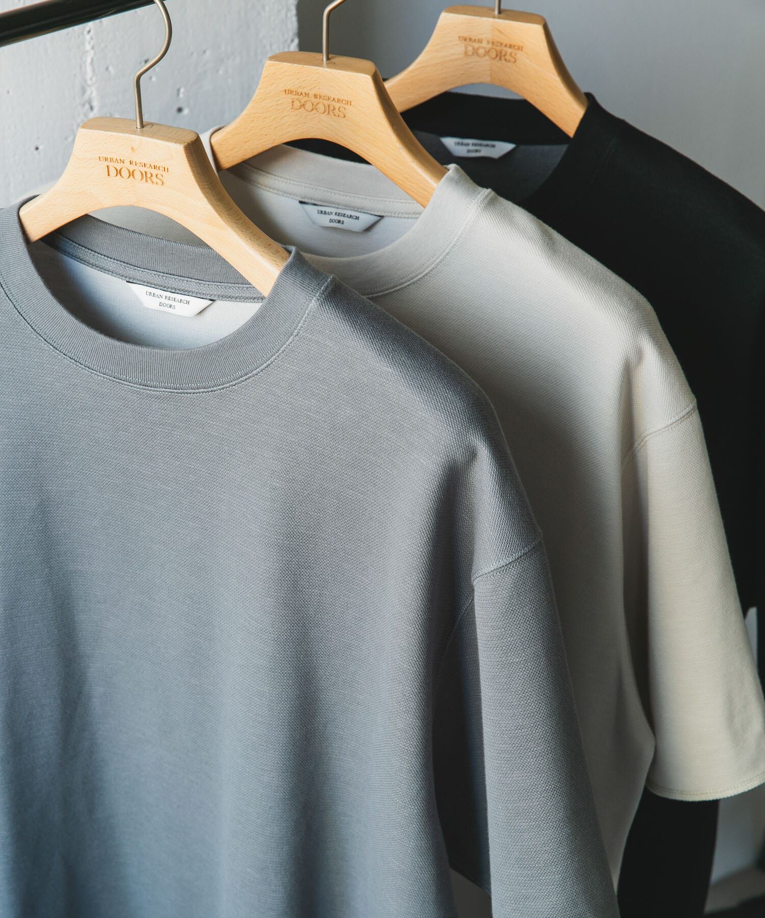 URBAN RESEARCH DOORS「鹿の子 ダブルフェイス ショートスリーブ Tシャツ」|Tシャツ・カットソー|