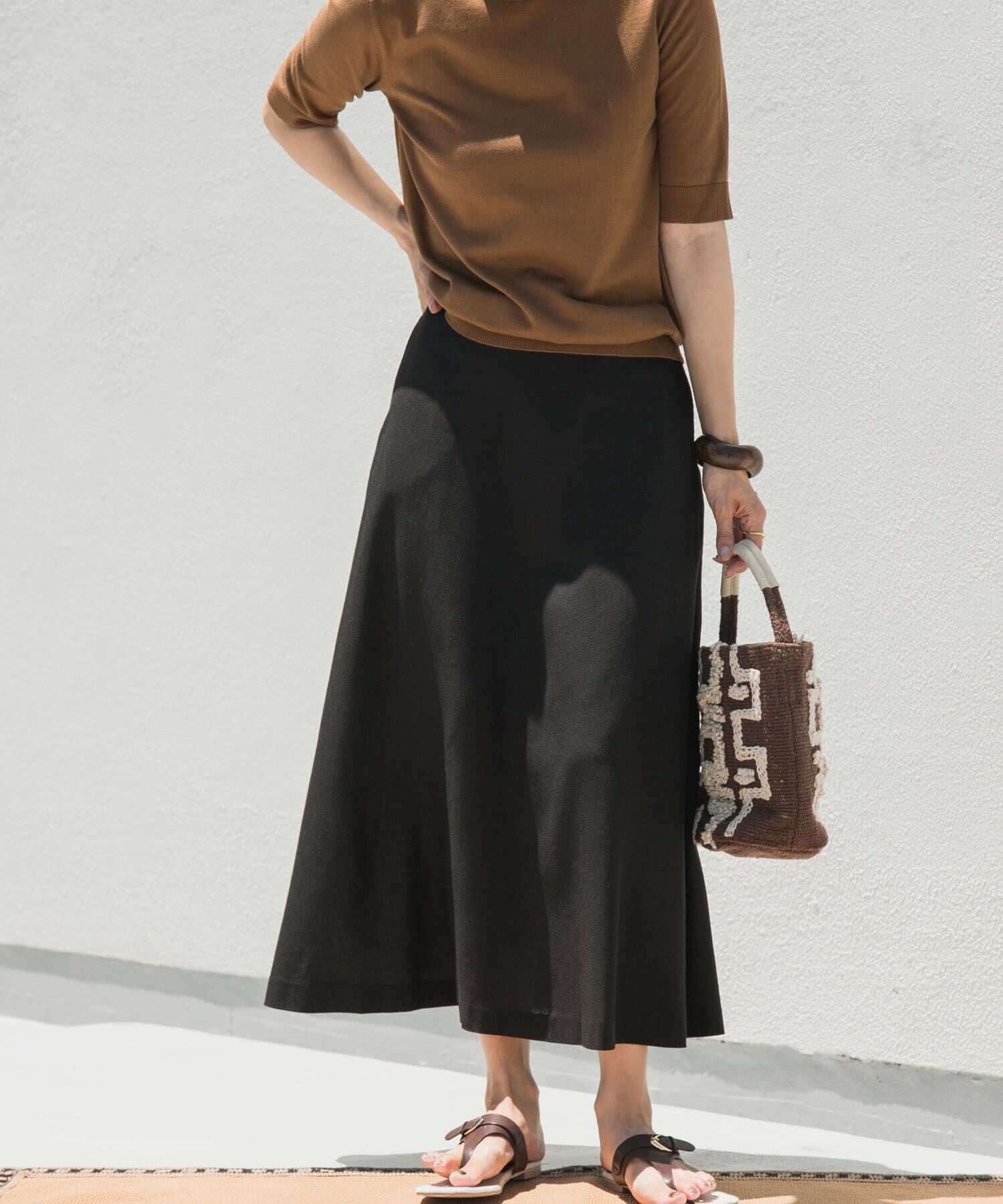 URBAN RESEARCH DOORS「麻混レーヨンフレアスカート」|スカート|