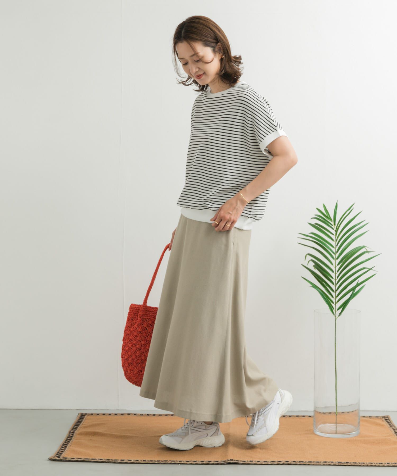 URBAN RESEARCH DOORS「麻混レーヨンフレアスカート」|スカート|