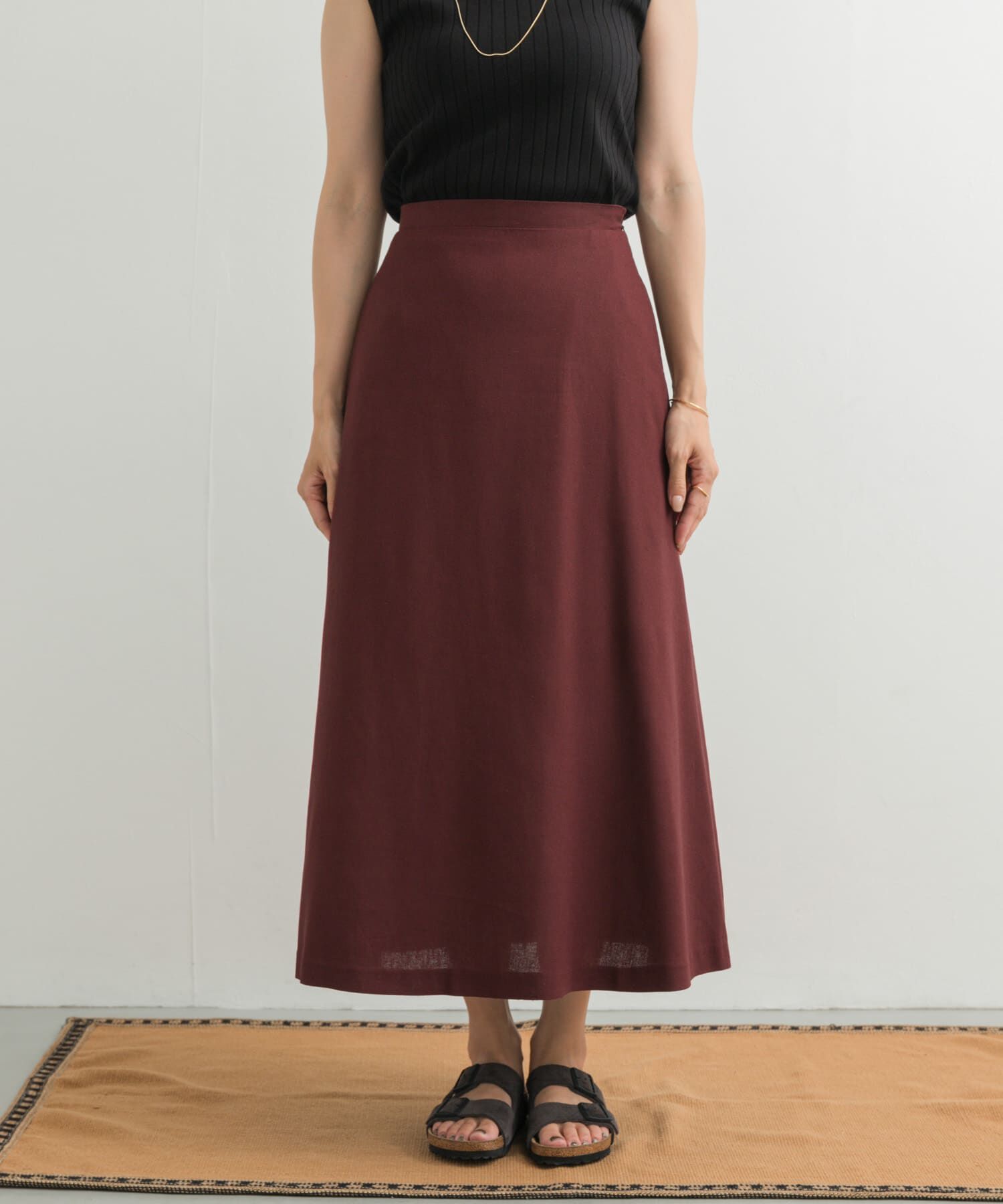 URBAN RESEARCH DOORS「麻混レーヨンフレアスカート」|スカート|