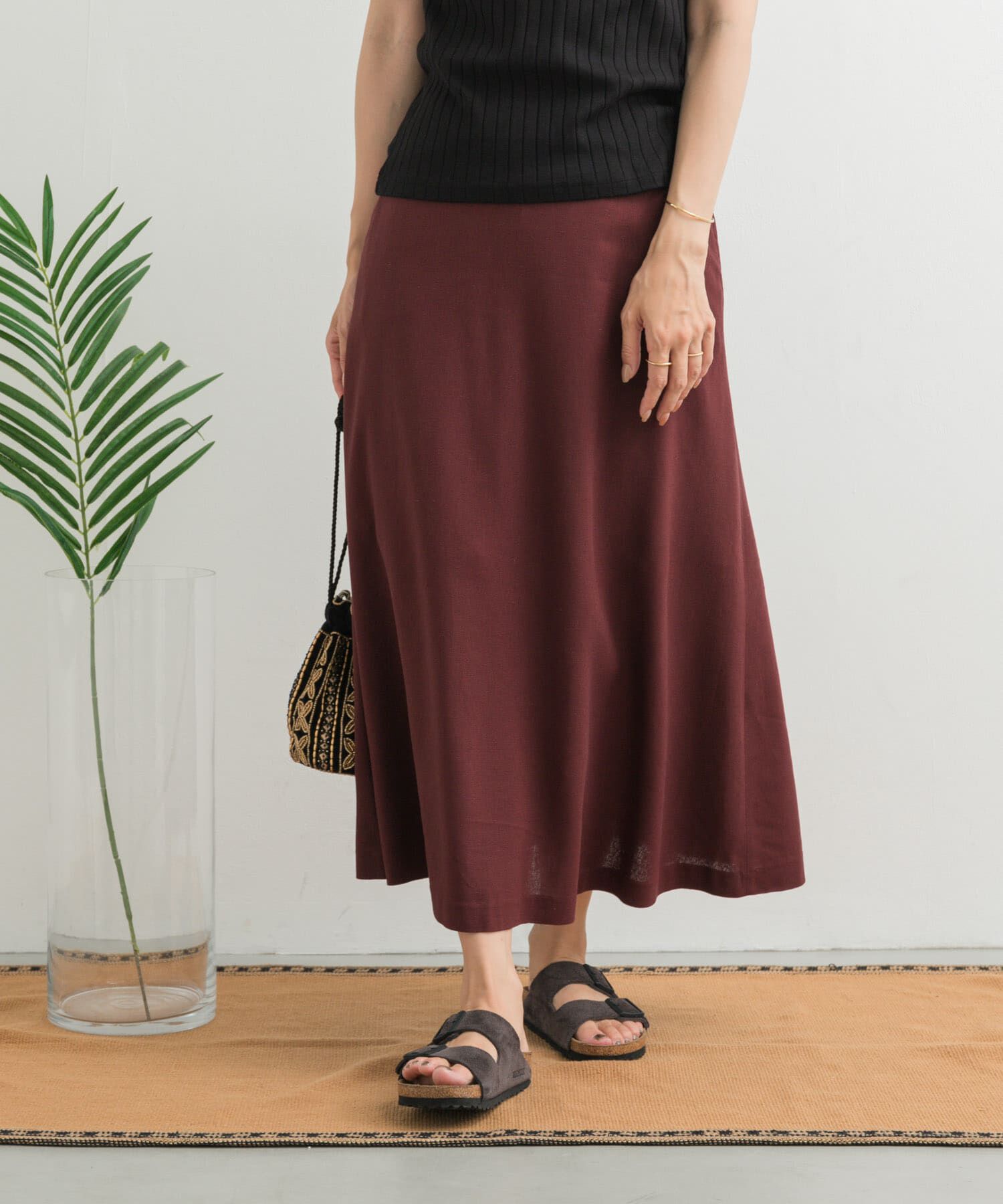 URBAN RESEARCH DOORS「麻混レーヨンフレアスカート」|スカート|