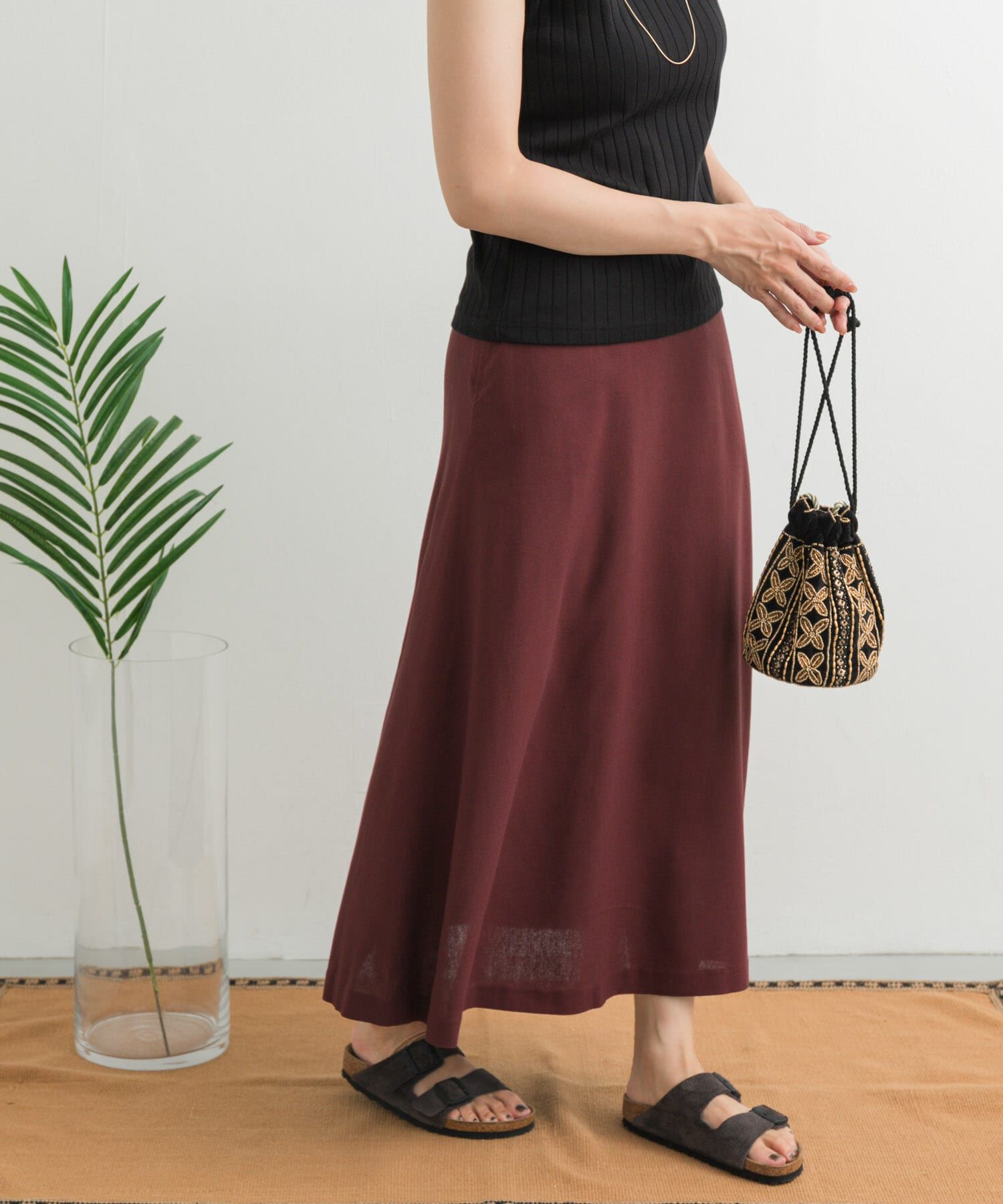 URBAN RESEARCH DOORS「麻混レーヨンフレアスカート」|スカート|