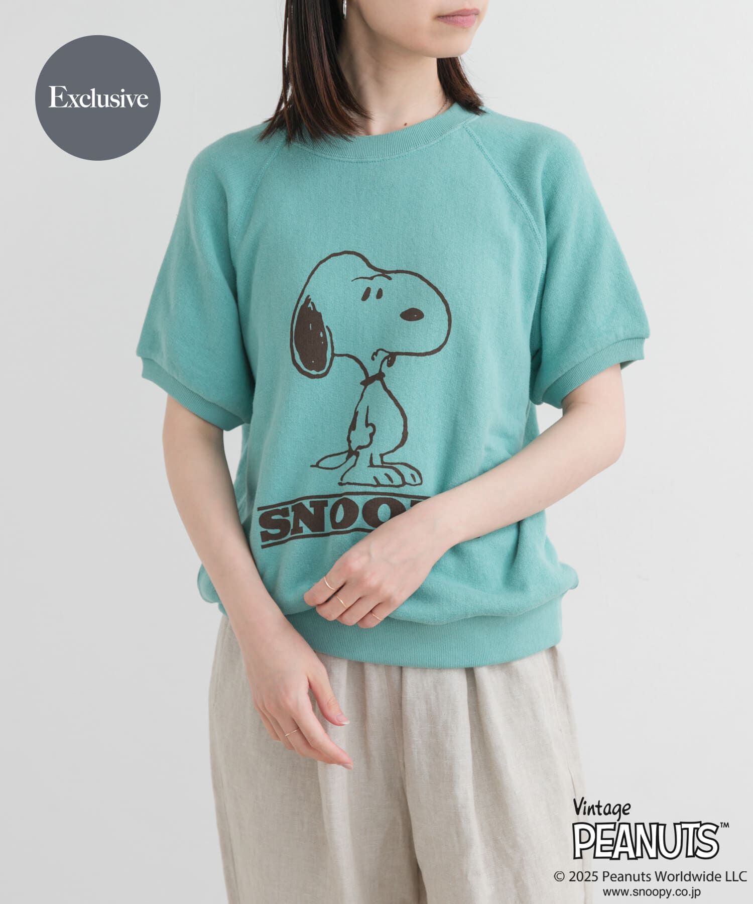 URBAN RESEARCH DOORS「『別注』Sports Wear&times;DOORS　PEANUTS甘編みスウェットTシャツ」|Tシャツ・カットソー|ミント
