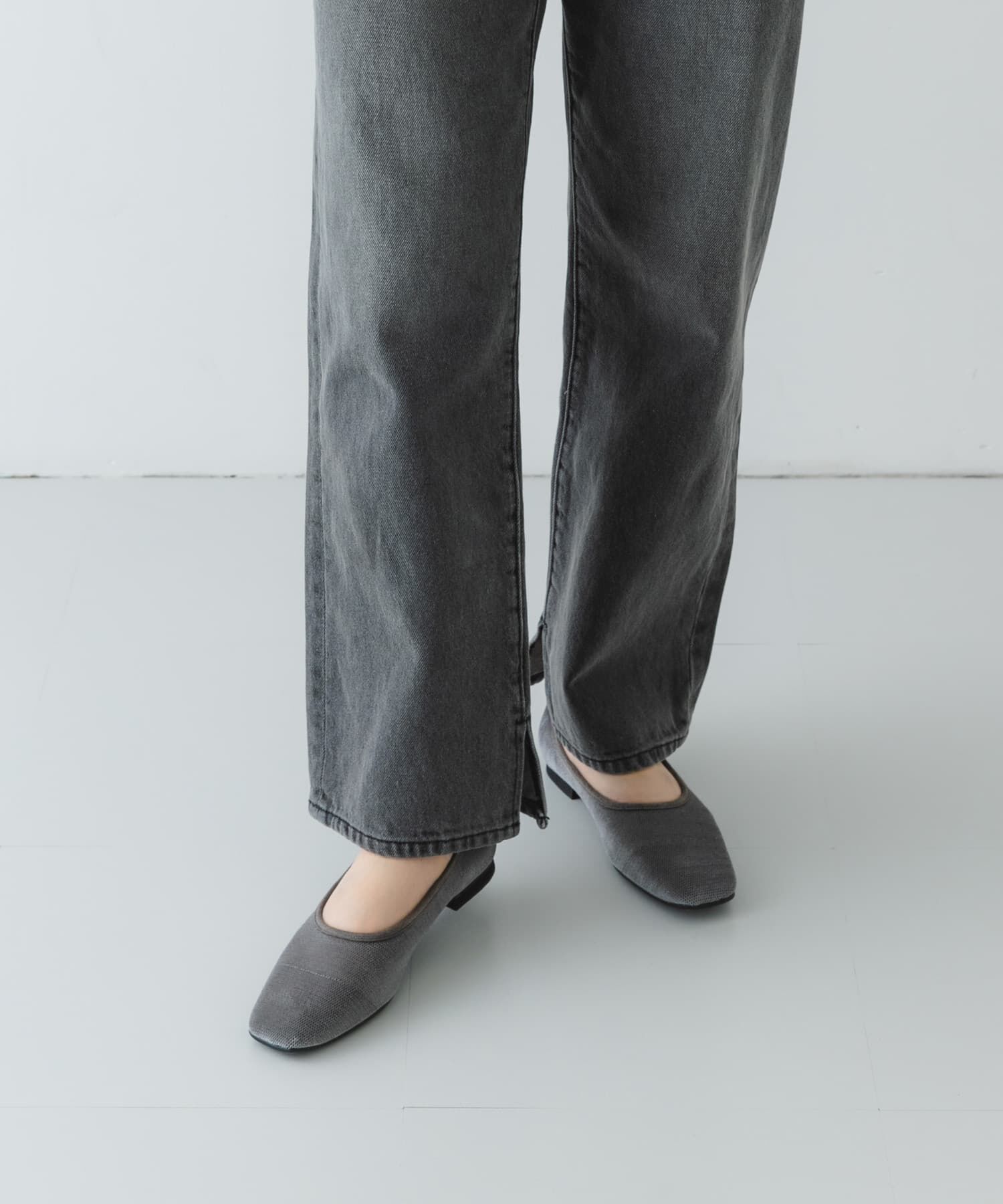 RODE SKO「『MADE IN JAPAN』スクエアベロアメッシュフラット」|バレエシューズ|