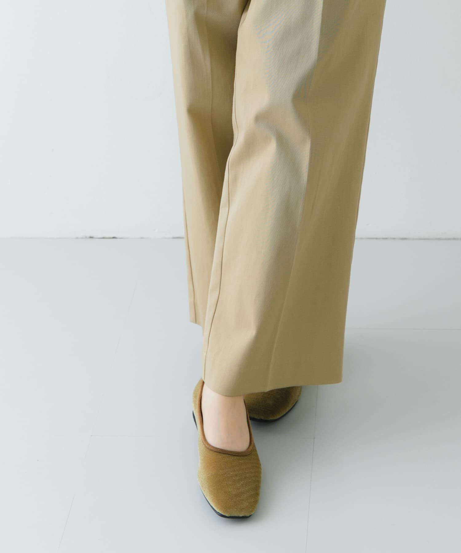 RODE SKO「『MADE IN JAPAN』スクエアベロアメッシュフラット」|バレエシューズ|