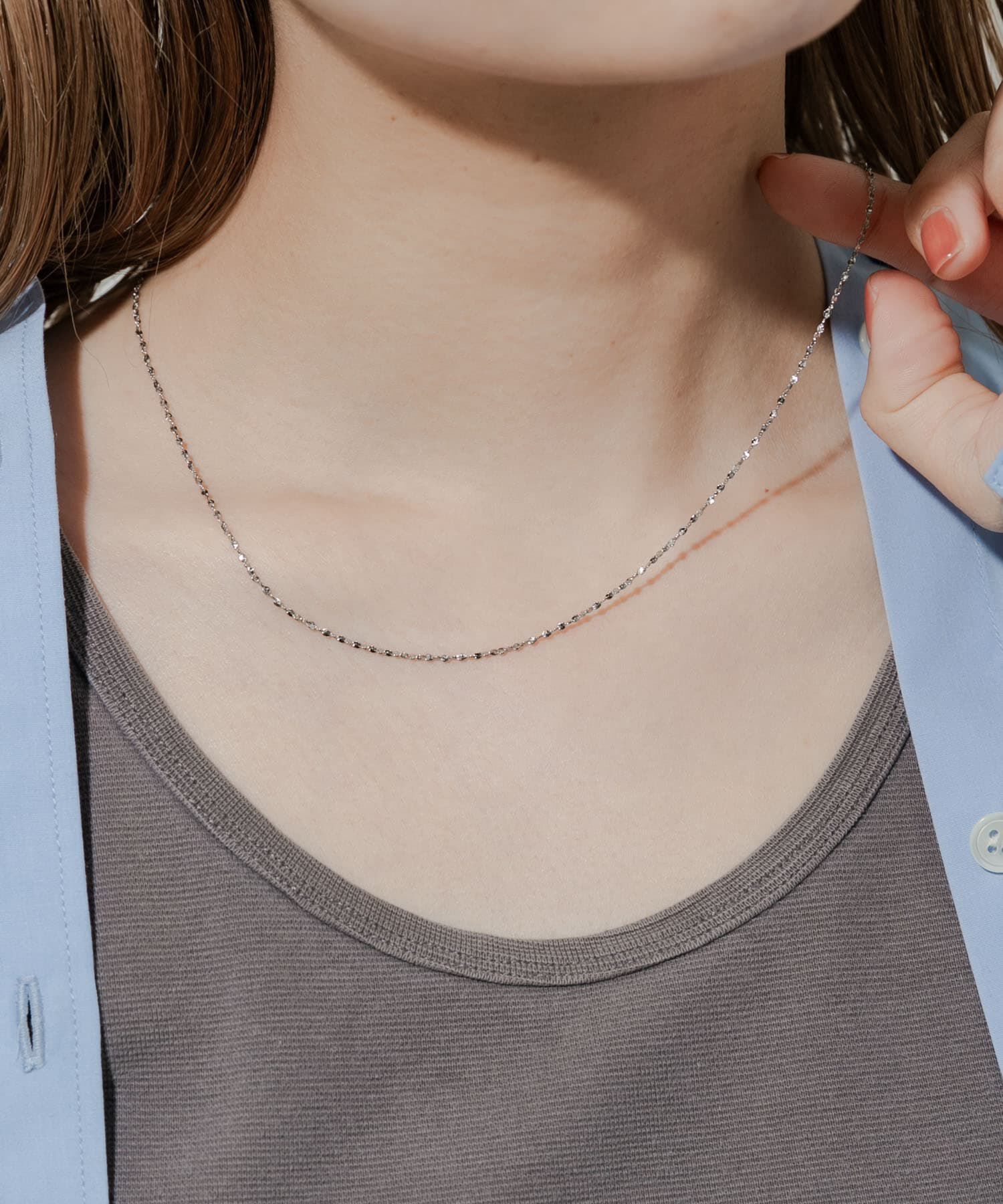 SMELLY「ステンレススクリューチェーンネックレス」|ネックレス|