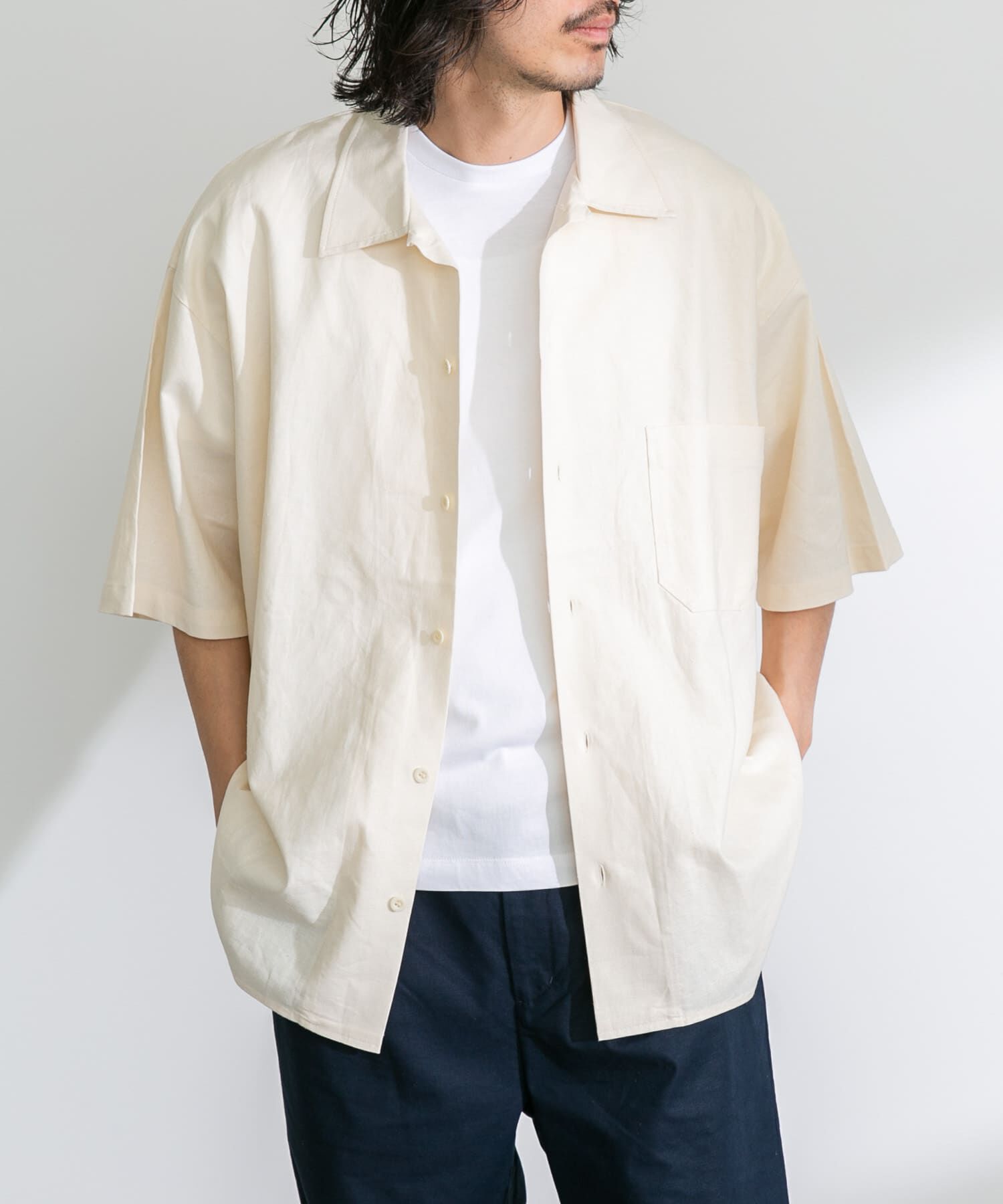 Sonny Label 「ARMY TWILL　Cotton Linen Slab Shirts」|シャツ・ブラウス|ホワイト系その他