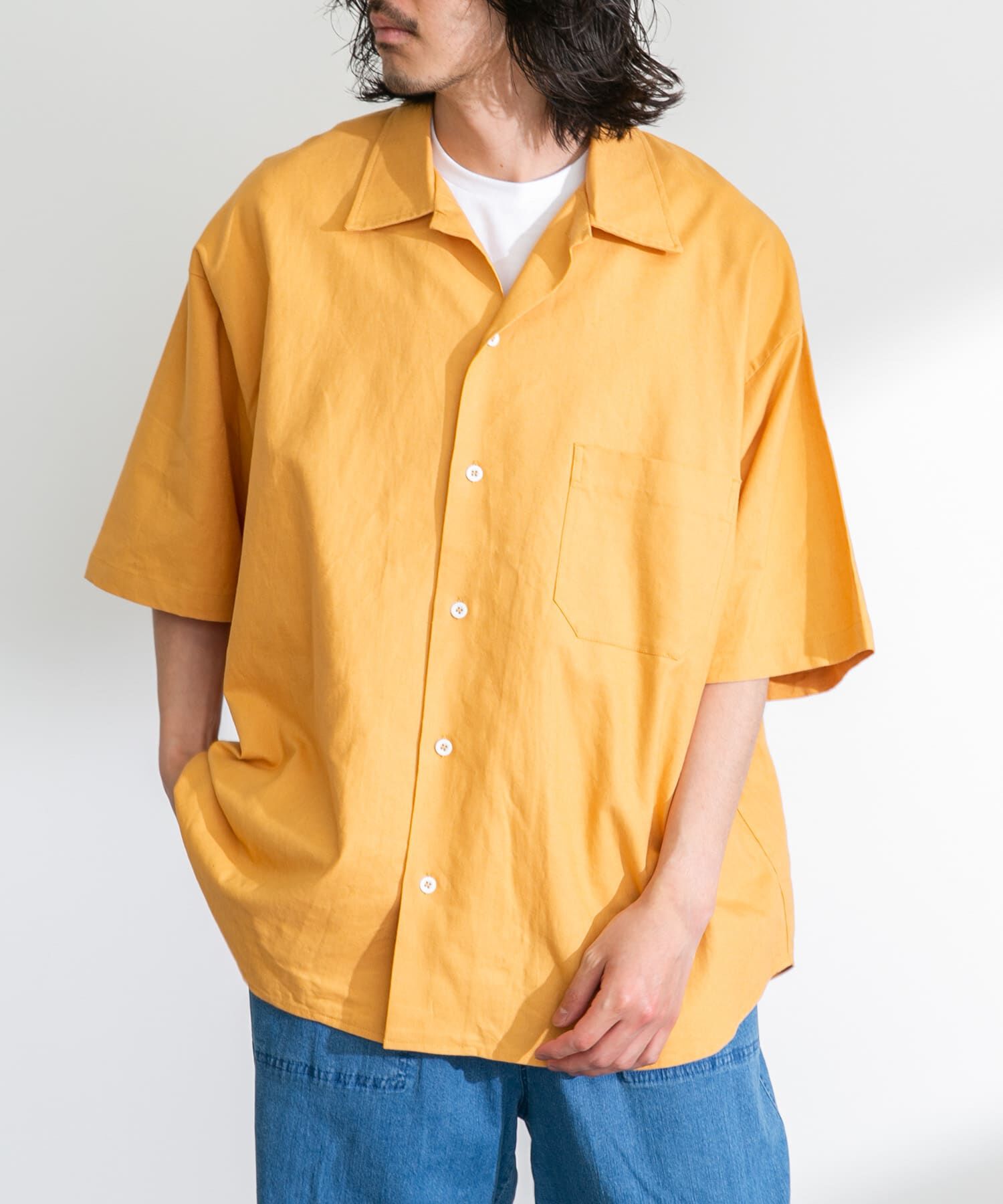 Sonny Label 「ARMY TWILL　Cotton Linen Slab Shirts」|シャツ・ブラウス|オレンジ