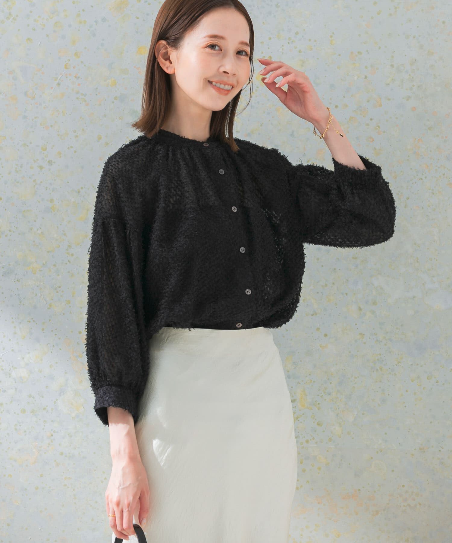 URBAN RESEARCH ROSSO「チンツシアーギャザーブラウス」|シャツ・ブラウス|