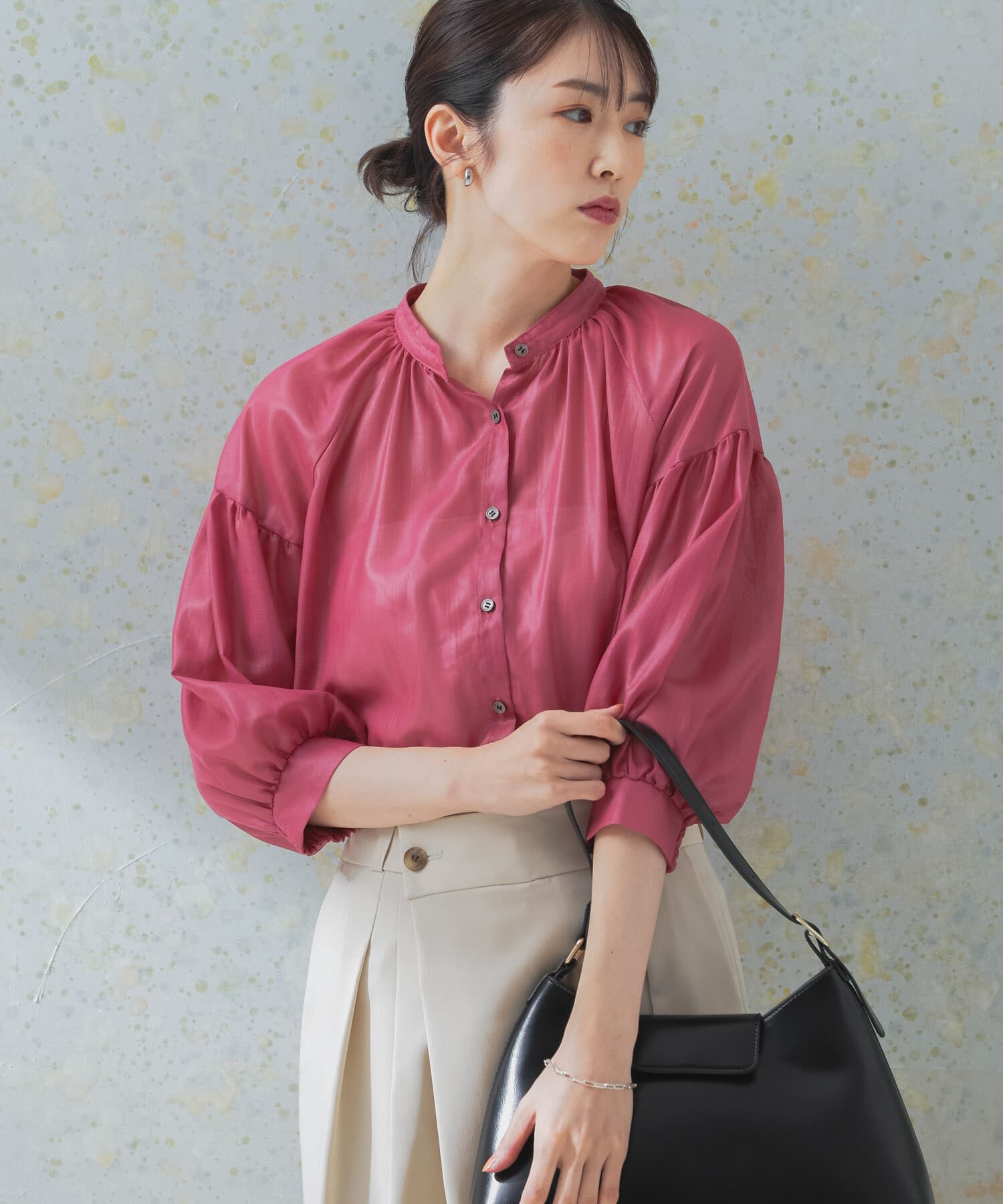 URBAN RESEARCH ROSSO「チンツシアーギャザーブラウス」|シャツ・ブラウス|