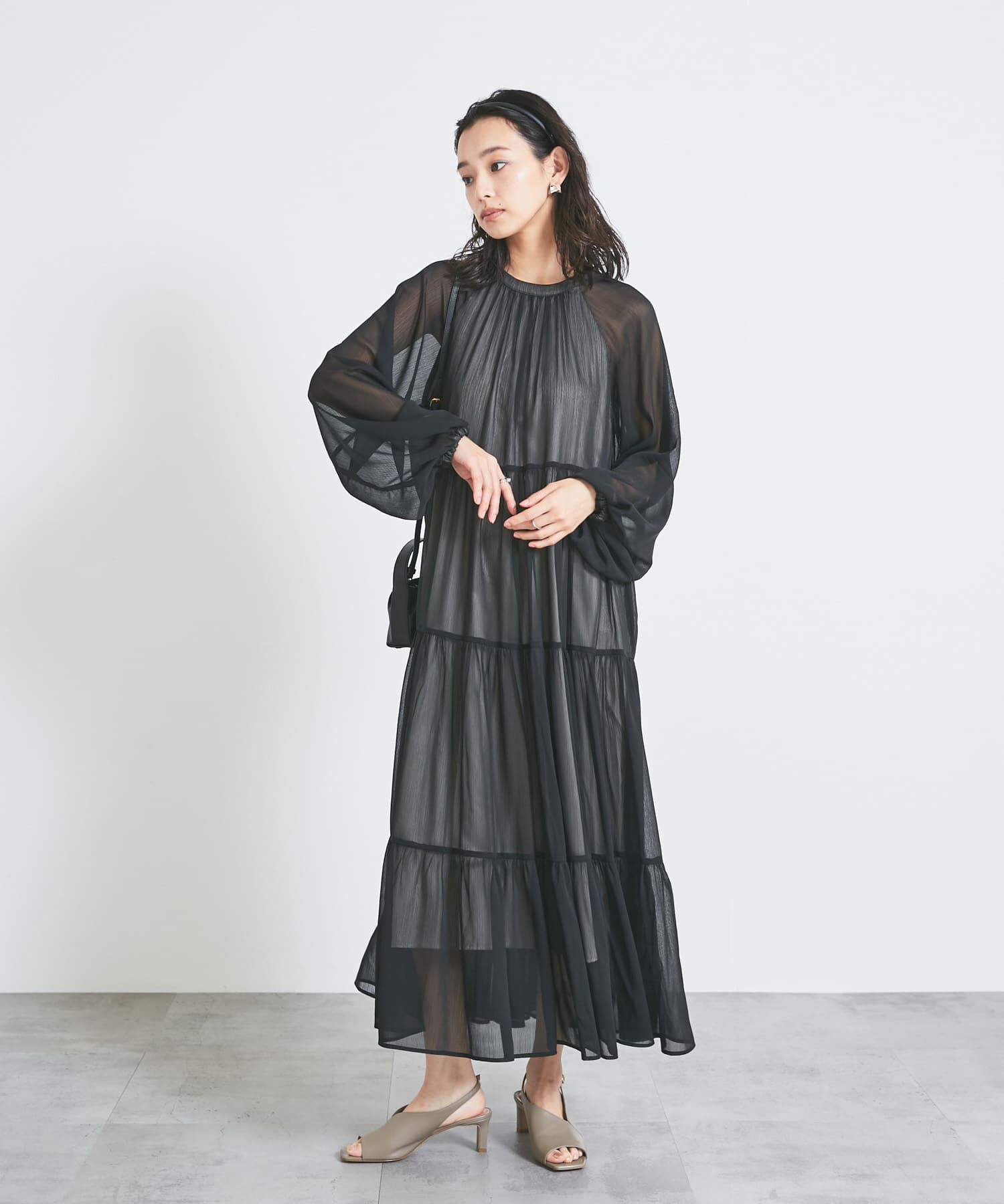 URBAN RESEARCH ROSSO「シアーティアードワンピース」|ワンピース|